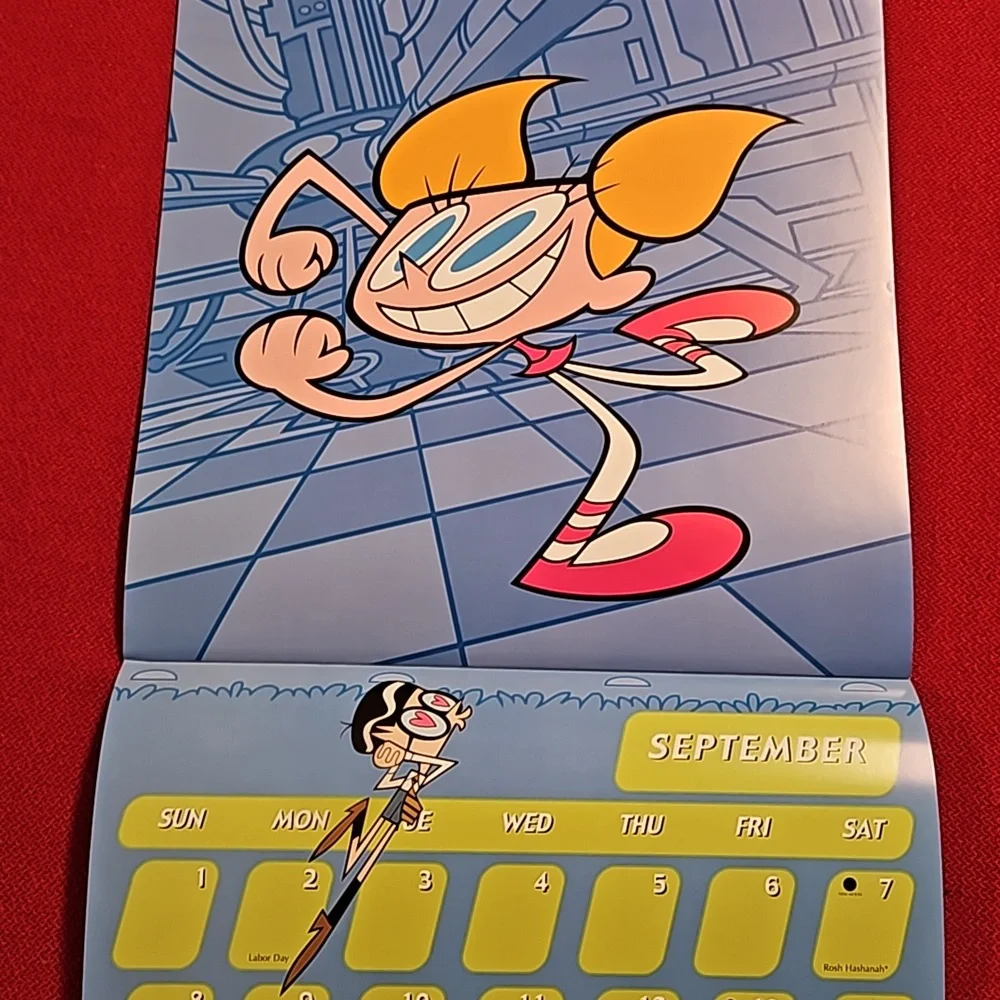 Cartoon Network Dexter's Laboratory Warner Bros. 2002 hanging calendar UNUSED